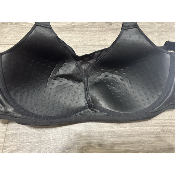 LIVI Lane Bryant Sports Bra 40DD Black Crisscross Front Medium Impact No-Wire - Picture 5 of 8